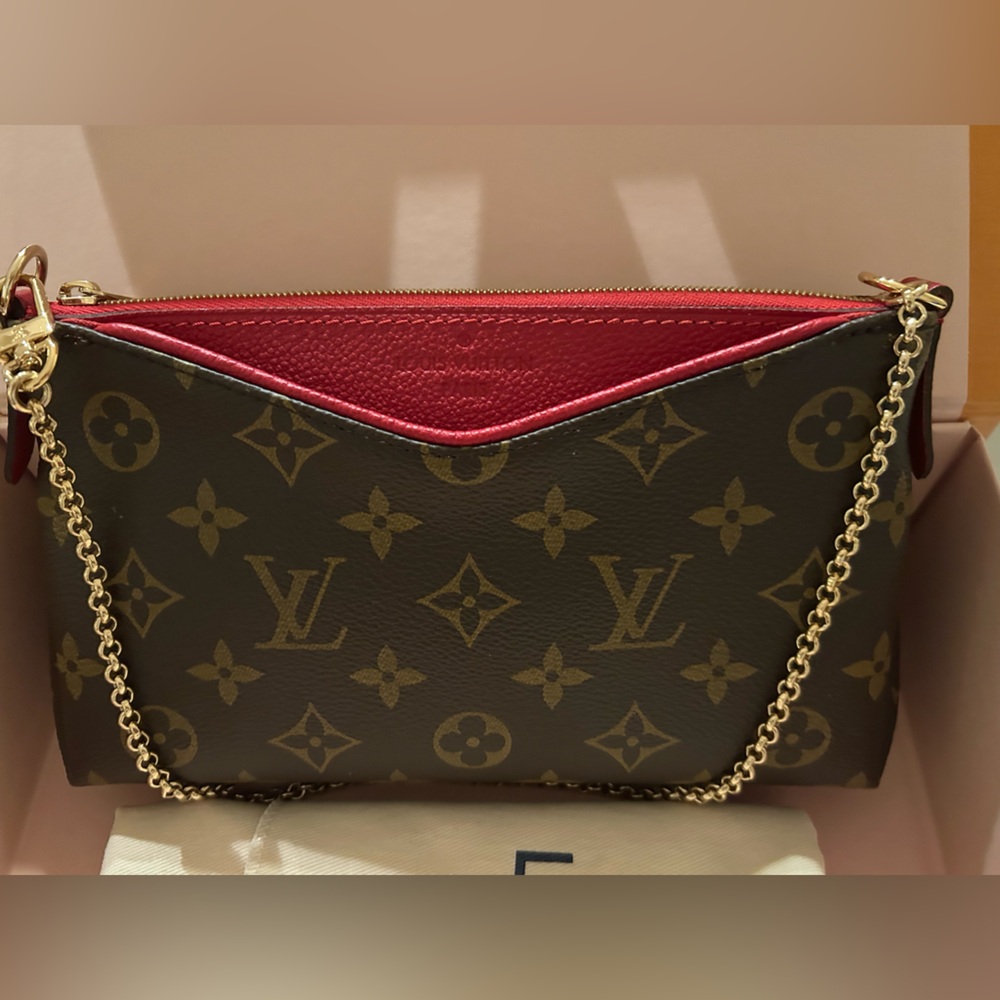 New Condition - Louis Vuitton Pallas Clutch Monogram Cerise